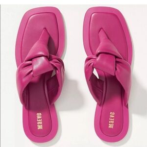 ANTHROPOLOGIE MAEVE Hot Pink Knotted Slide Sandals